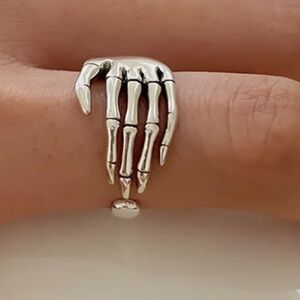 Silver Skeleton Hand Ring